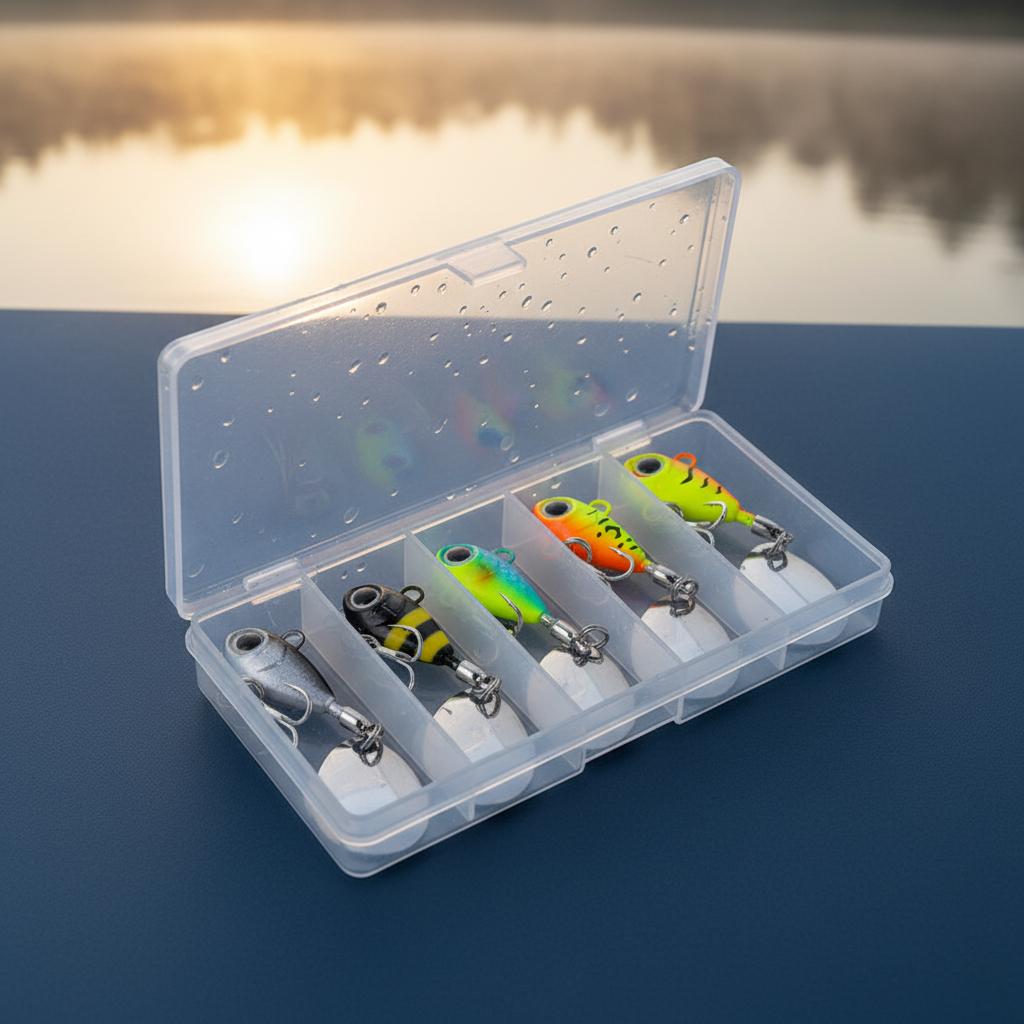 Mini VIB Metal Vibrating-Lure for Freshwater Fishing with High-Simulation and Long Casting Performance 8G_5 Color Mix Box красный/чёрный