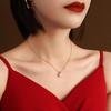 Korean Style 18K Gold-Plated Choker Necklace with Zirconia Diamond Inlay, Titanium Steel Women's Jewelry