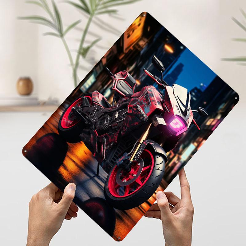 

Motorcycle Motorcycle Bike Tinplate Poster Customized Wall Art Vintage Metal Signs Retro Tin Plaque for Room Decoration Cozy 20x30cm（7.8x11.8inch）