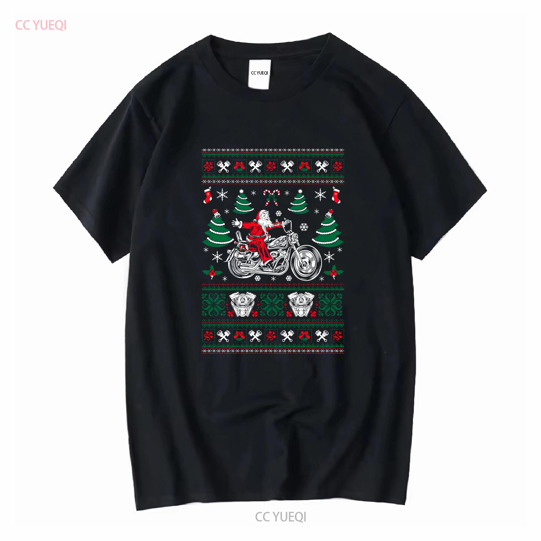 

Biker Santa T Shirt Christmas Mens Funny Motorcycles Motorbike XMAS vintage Washed designer clothes Versatile streetwear 4XL