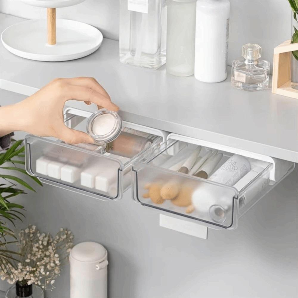 Space Saving Under Desk Drawer Organizer Slide Buckle Hidden Office Organizer  Desk Drawer