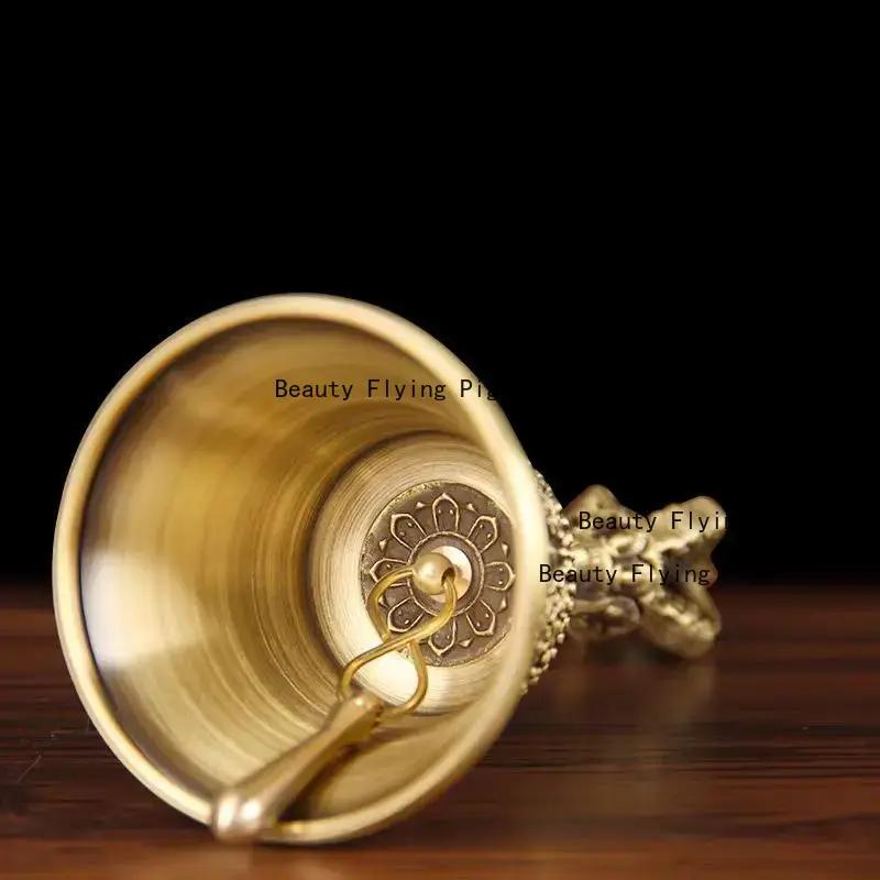 1pc Metal Clock, Taoist Hand Cranked Clock, Buddhist Hall Feng Shui Decoration, Home Decoration, Witchcraft Decor Lucky Bell