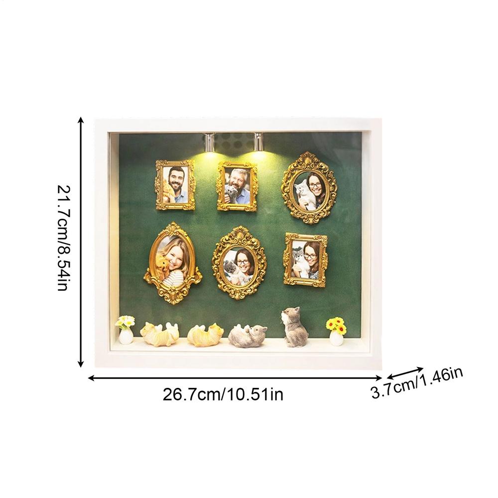 Mini Museum Silhouette Box With Lights DIY Desktop Decoration Silhouette Box Frame Kit For Collectors Home Office Dorm Living