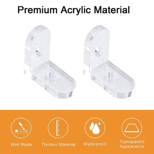 MOROBOR Acrylic 3-Hole Right-Angle Joint Brace Bracket and L-Shaped Corner Bracket with Screws, Mini Adhesive Pineapple Handle Acrylic Hinge Buckle Lo