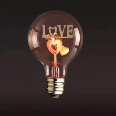 Small Rose Flame Light Bulb Sunflower Heart Art Light Bulb Atmosphere Love Creative Night Lamp Party