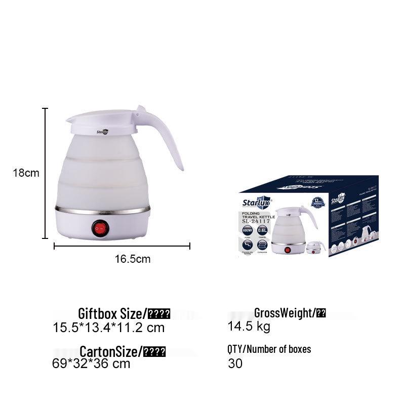 Starlux Compact Folding Electric Kettle, EU Standard, High Temp Resistant, Travel-Friendly. EU Standard белый
