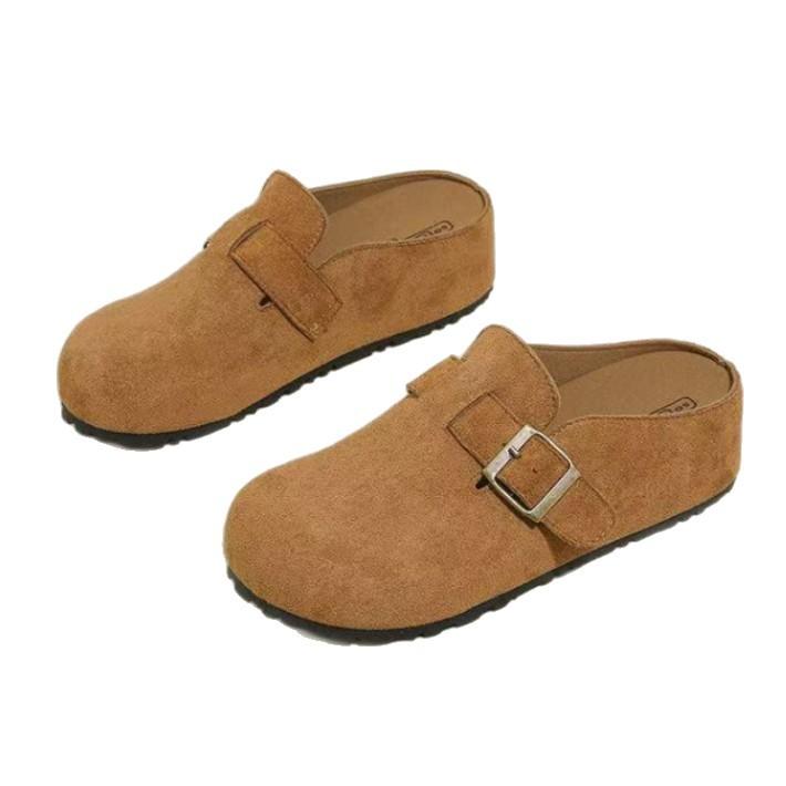 Autumn Heelless Mori Women's Style Fashionable and Versatile Women's Outer Slippers New Retro Bag Head Half Slippers