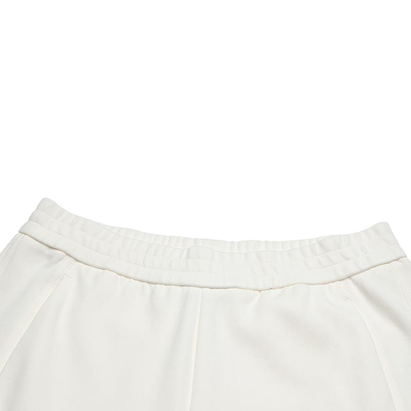 Fila Heritage Casual Comfy Elastic Comfortable Knitted Straight Loose Pants Women Bottoms Cloud-Mushroom-White F11W548604FWT