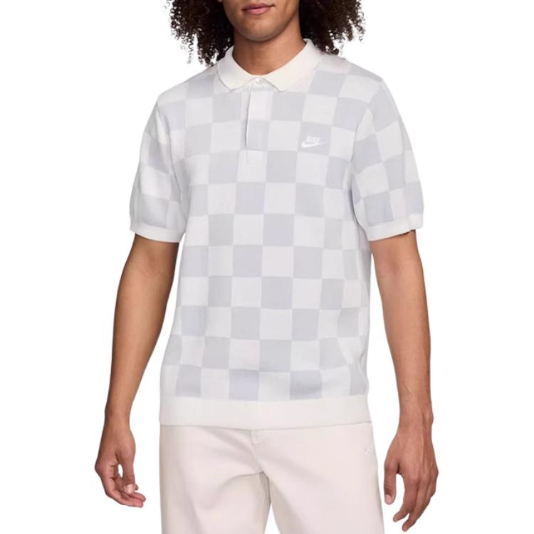 Nike Îmbrăcăminte sport Club Plaid Retro Casual Mânecă Scurtă Polo Bărbați Polo Sail FN3423-133