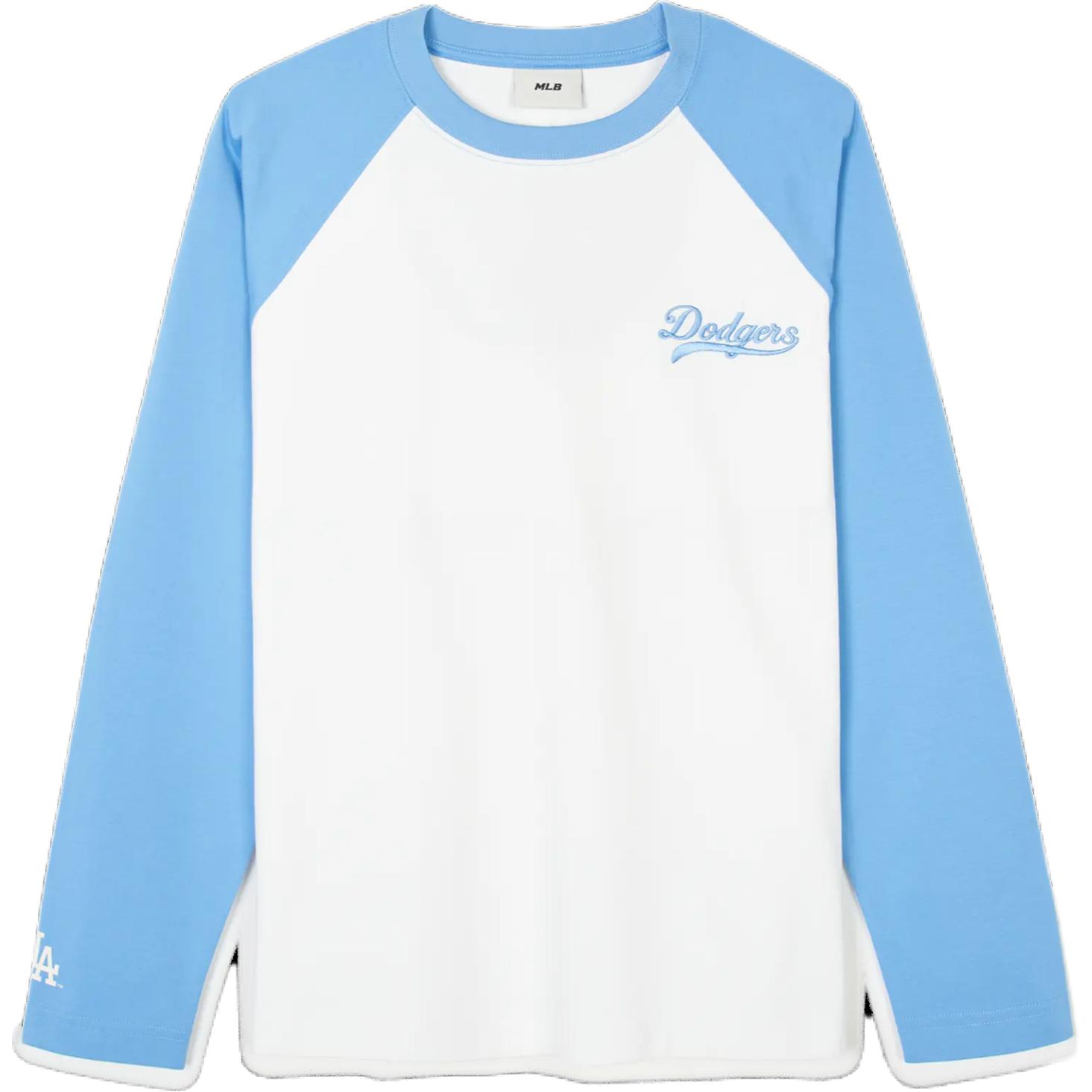 

Новая женская футболка с рукавами реглан MLB SS24, светло-голубая 3FTSV1143-07BLL M