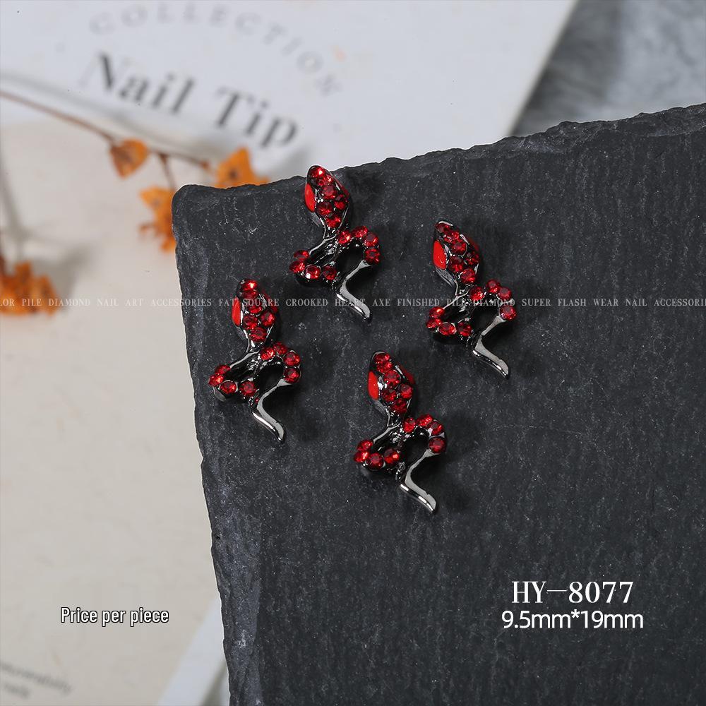 Shiny Rhinestone Snake-Shaped 3D Nail Art Accessories