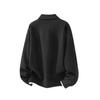 Men's Trendy Black Fake Two-Piece Lapel Hoodie Polo Shirt for Spring/Autumn