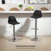 Set of 2 Bar Stools, Bar Chairs, Swivel Chairs with Backrest, Height Adjustable, Up to 120 kg Load Capacity, 42 x 41 x 82-104 cm, Black