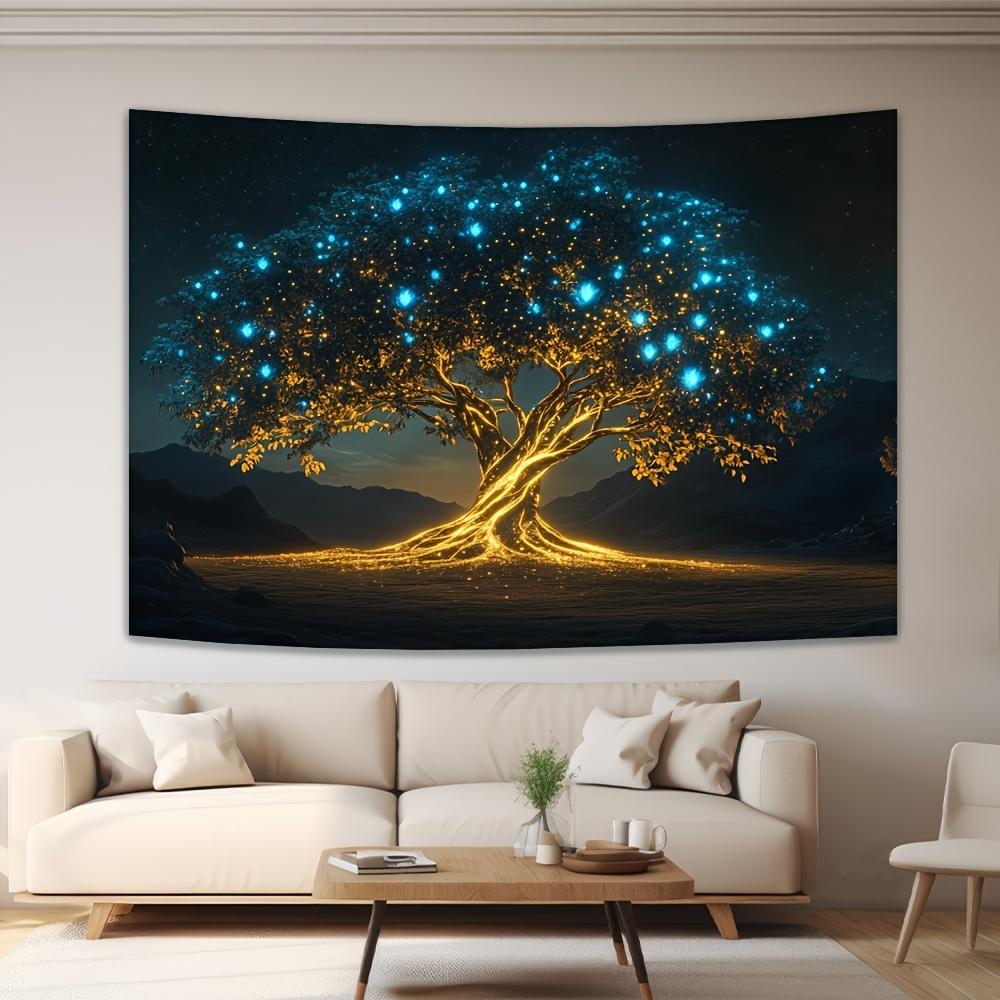 VIKAMA Tree of Life Tapestry Living Room, Bedroom, Outdoor Decorative Tapestry Yoga Room Wall Art Easy-to-Hang Home Decor