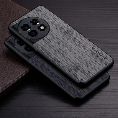 Hoesje voor Oneplus 11R ACE 2 5G funda bamboe hout patroon leren telefoonhoesje luxe coque voor oneplus 11r hoesje capa