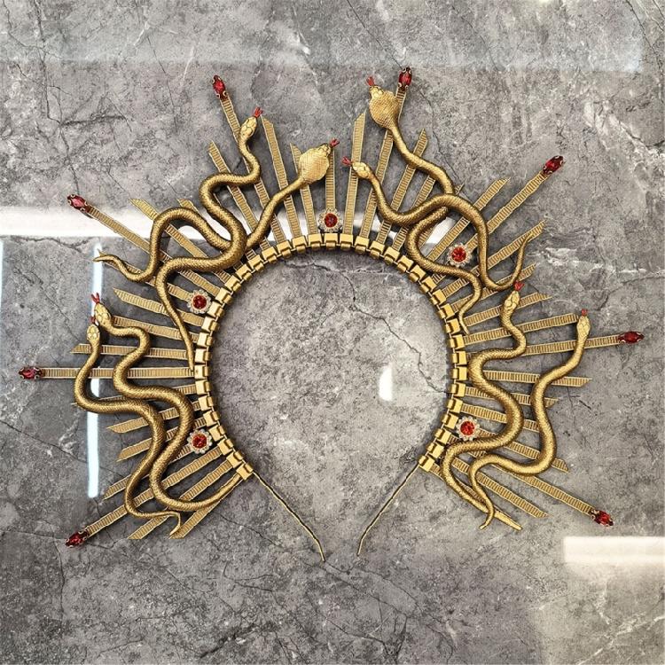 Antique Snake Hairband Spiked Hairhoop For Women Girl Theme Event Gathering Crowns Headpiece for Daily Party Styling