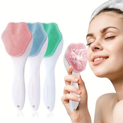 Gesichtswaschbürste für Damen, weiches Haar, zum Entfernen von Mitessern, Tiefenreinigung der Poren, Schmutz, Gesichtswaschmittel, Gesichtsreinigungsartefakte