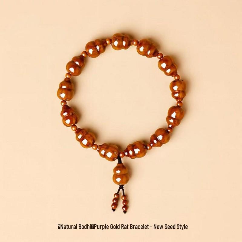 Authentic Chinese Purple Gold Gourd Bracelet for Women - Gift for Boyfriend