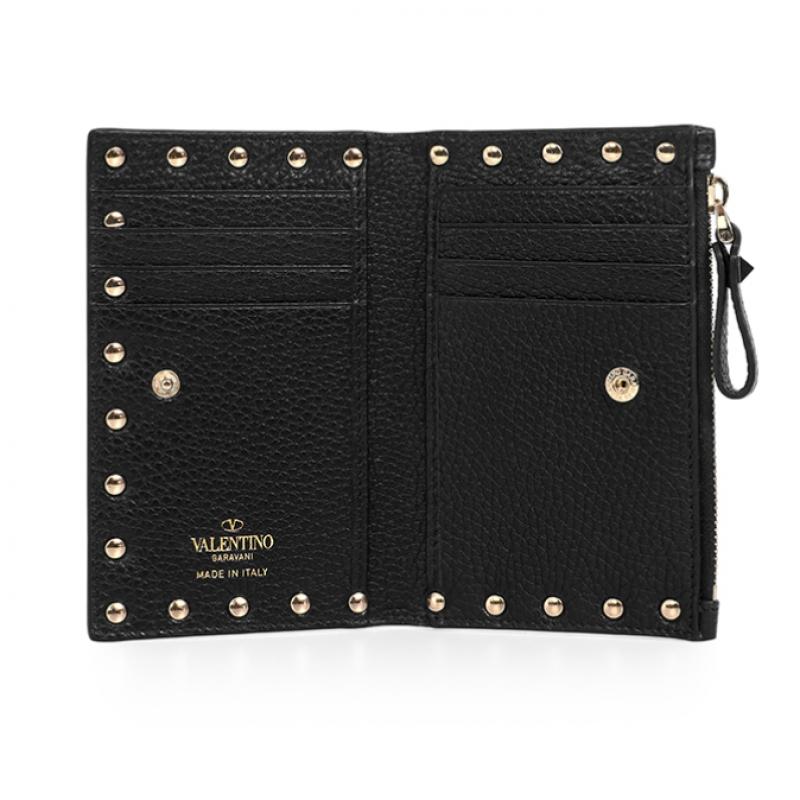 Valentino Rockstud Zip Card Holder P0605 Vsh 0no