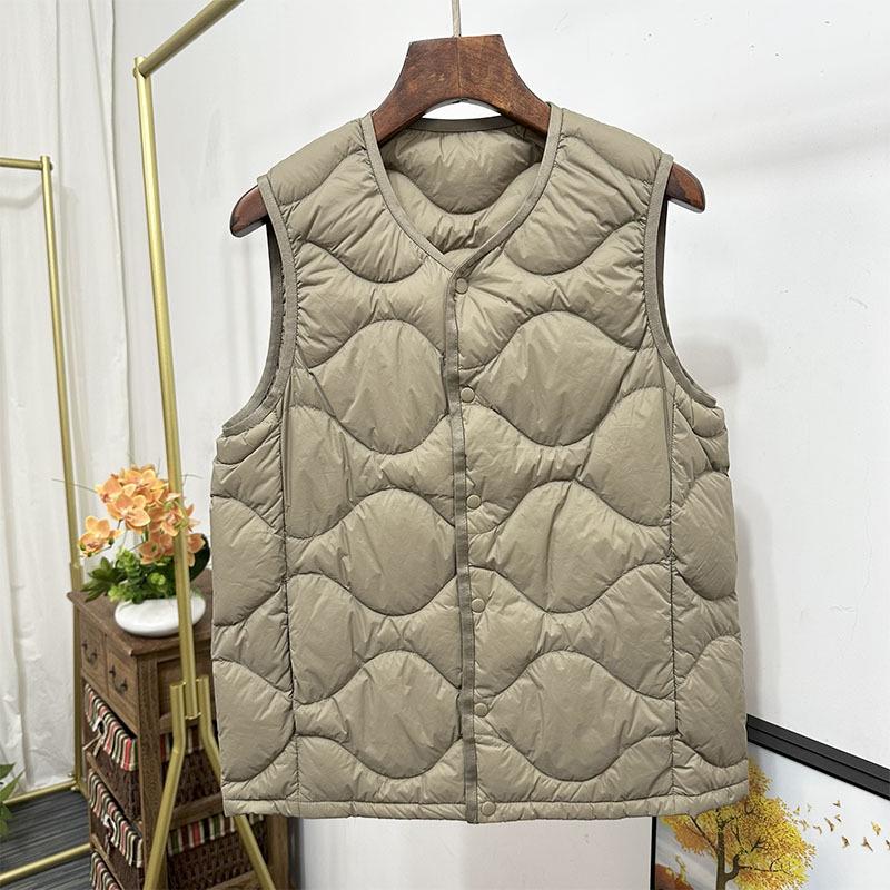 Men's Down V-Neck Sleeveless Vest - 2025 Autumn/Winter White Duck Down Gilet