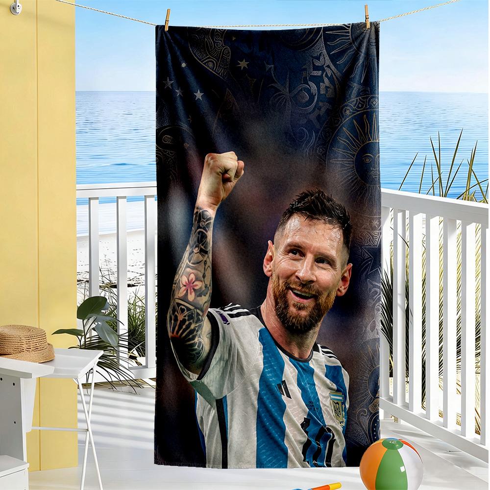 Messi Beach Towel Soft Durable Quick-Dry Comfortable Lightweight Ideal for Travel, Outdoor, Swim, Pool, Yoga, Surf, Camping, Hiking, Gym, Gift, Holida