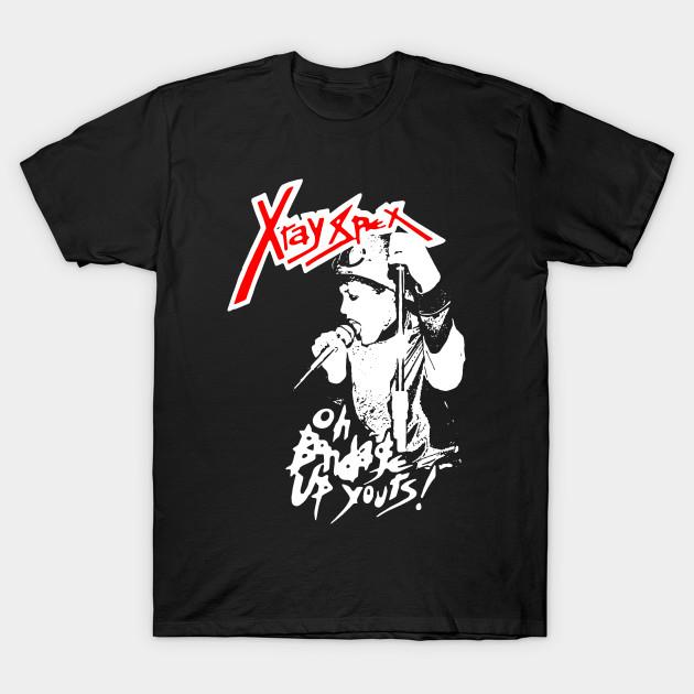 

Men Black Print T-shirt Poly Styrene X Ray Spex No-Cut Transfer Paper Print Cotton Tshirt 4XL