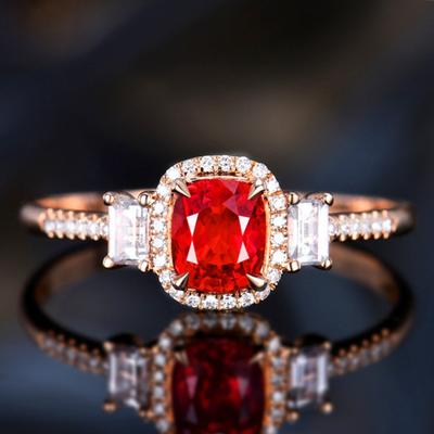 Offener Diamantring Licht Luxus Voll Diamant Imitation Natürlicher Roter Schatzring Damen