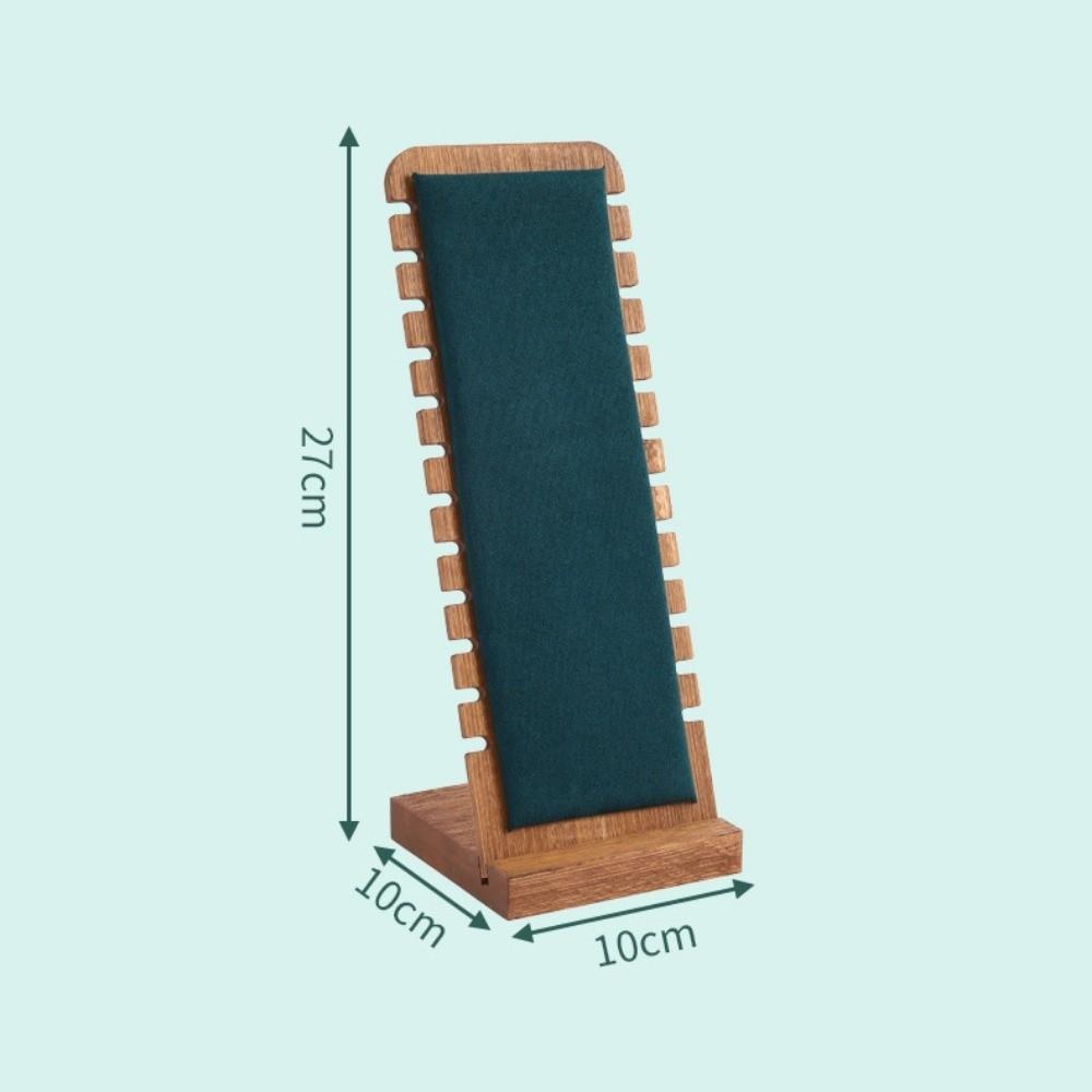 New Wood Necklace Display Stand Square Detachable Jewelry Organizer Leather Flock Wooden Storage Rack Jewelry