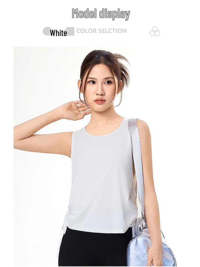 Women's Spring Summer Yoga Running Mesh Tank Top - Quick-Drying, Sleeveless, Loose Fit