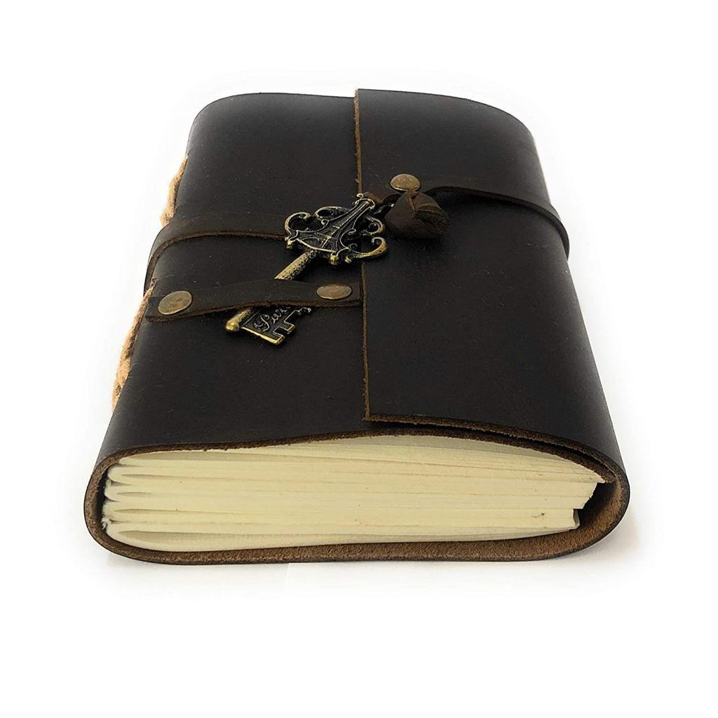 Combo Leather Diary Vintage Leather Handmade Paper Journal Diary with Stylish Key