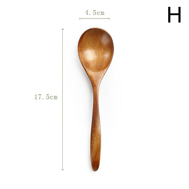 1PC High-Quality Kitchen Home Tableware Natural Wood Soup Spoon Practical Teaspoons Creative Solid