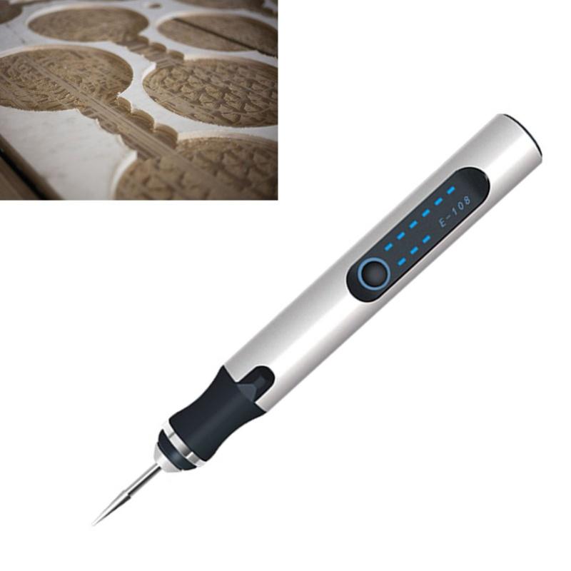 Electric Engraving Pen Cordless Rechargeable Grinding Machine Tool Set Kit For Nail Art Silver Engraving Grinding Set