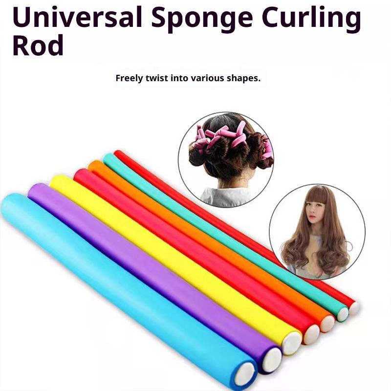 10 Pcs Universal Perm Curling Bar Hair Curling Stick Colorful Sponge Curling Iron Rubber Curling Iron