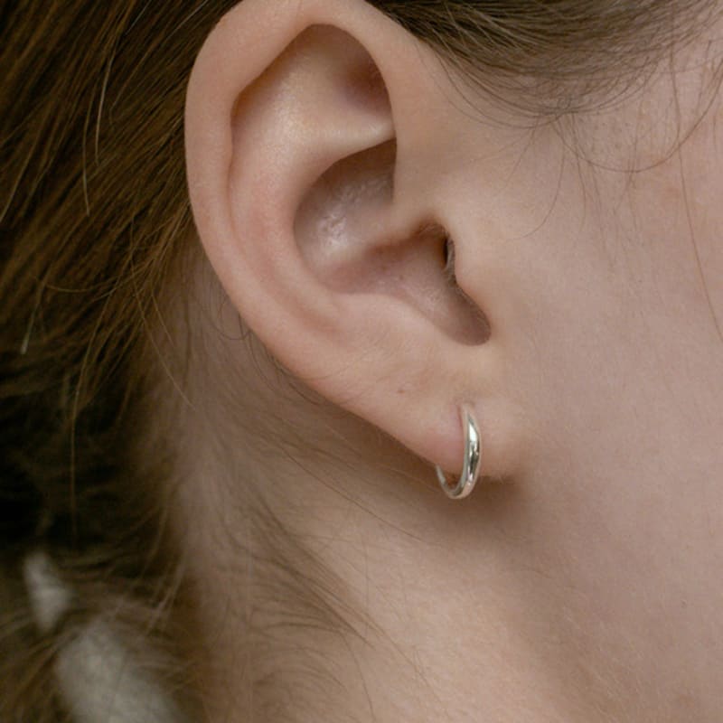 Tatiana (925 Silver) Basic Pipe Hoop Earrings EC1999 (S/M/L)