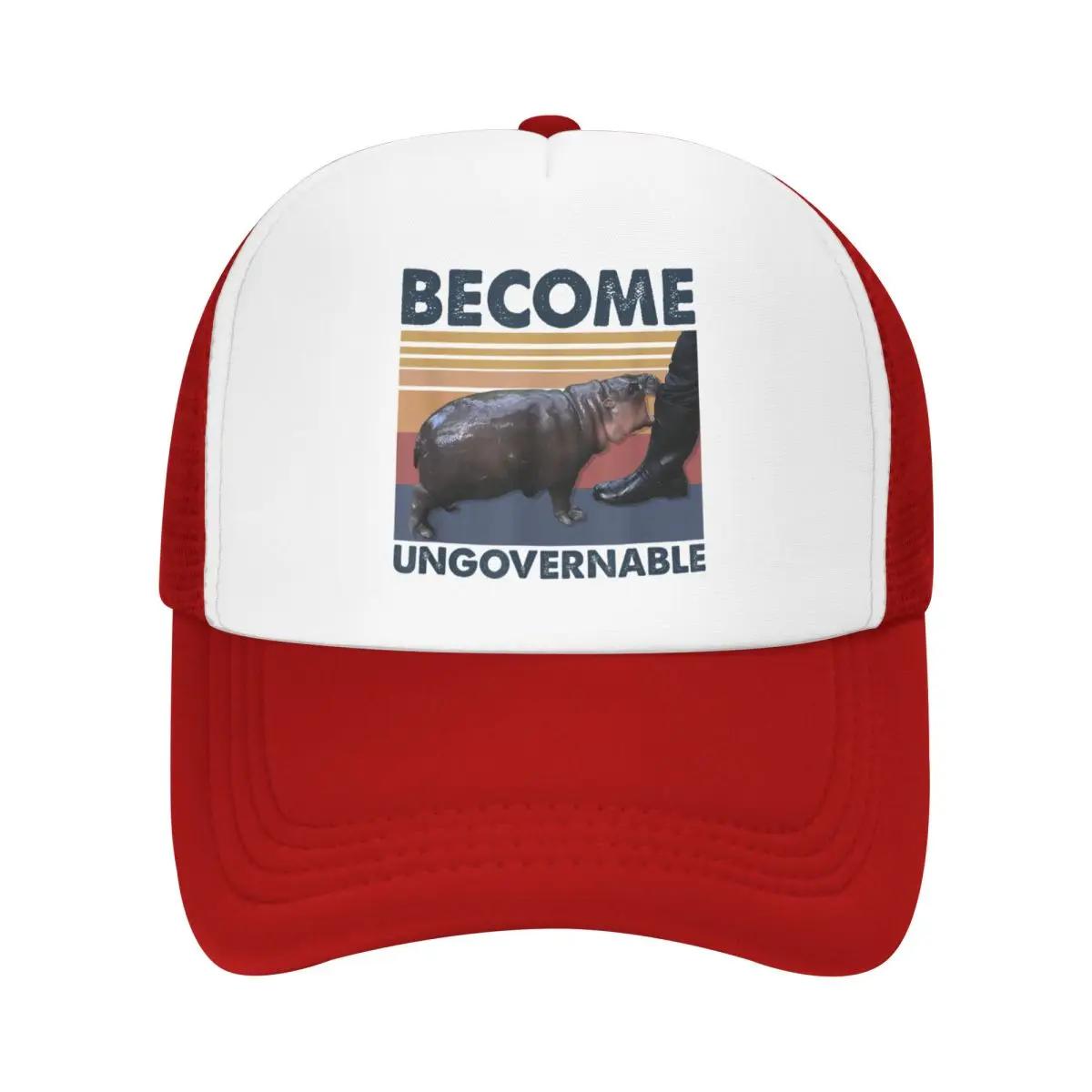 Custom Become Ungovernable Moo Deng Baseball Cap Hip Hop Women Mens Adjustable Trucker Hat Spring Dad Hat One Size