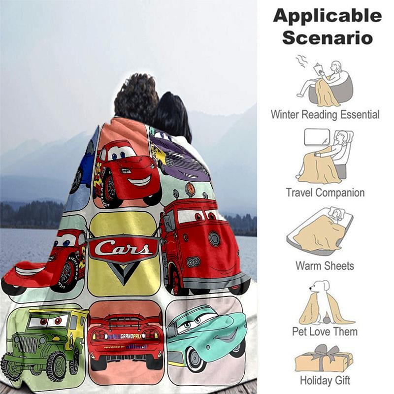 1pc Mcqueen Flannel Blanket Soft Warm Throw Blanket for Bedroom Living Room Bed Travel Camping Picnic Gift. M730058