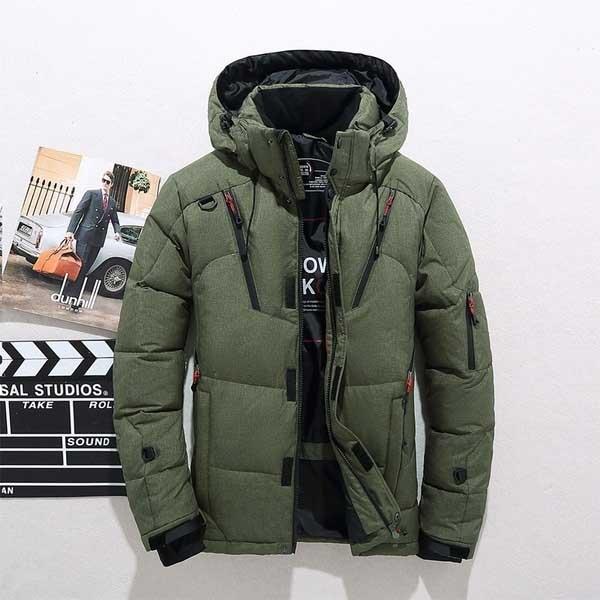 Winter Warm White Duck Thick Down Jacket Veste Outwear Men's Snow Parka Hooded Jacke Coat