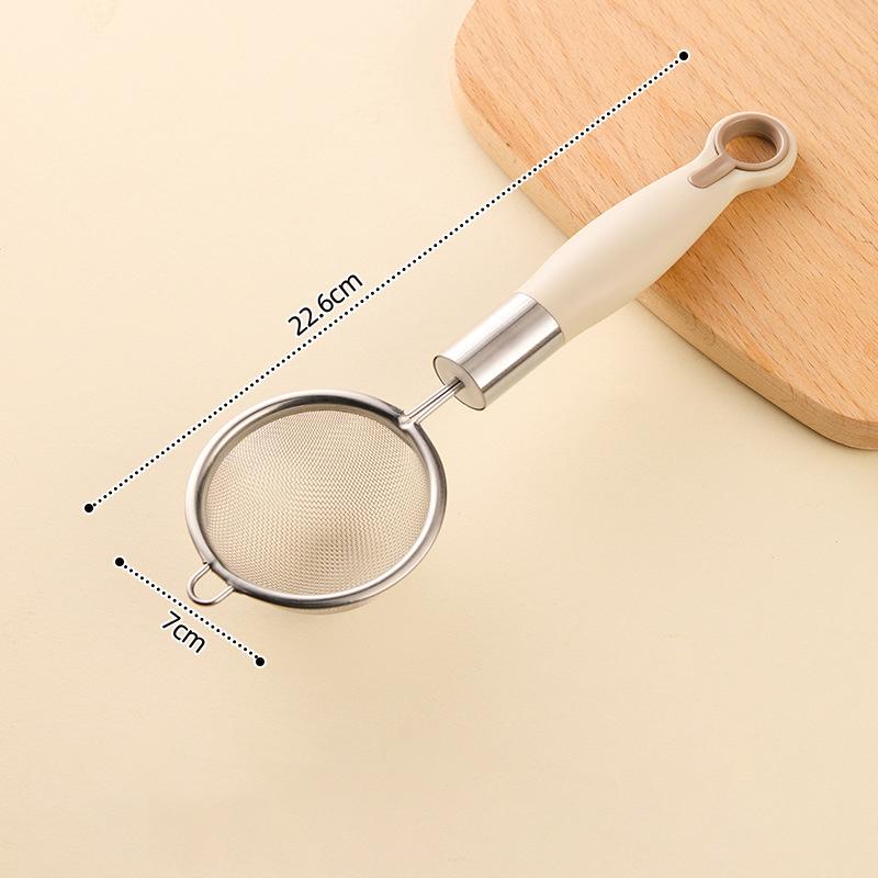 1/3 Stück Feines Mehl-Sieb 304 Edelstahl-Sieb Saft Sojamilch-Filter Kunststoffgriff Öl-Sieb Löffel Küchenutensilien
