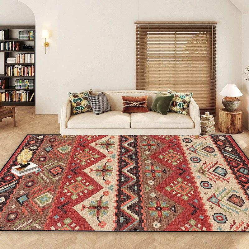 Morocco Retro Carpet Living Room Bohemian Decoration Bedroom Sofa Non-slip Large Area Rug Lounge Washable Coffee Tables Foot Mat