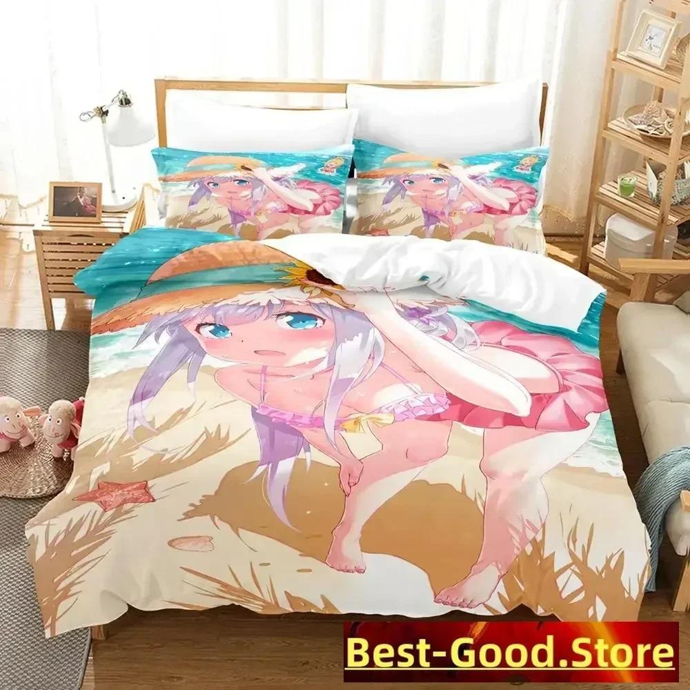 Sagiri Izumi Bedding Set Single Twin Full Queen King Size Bed Set Adult Kid Bedroom Duvetcover Sets Anime Parure De Lit Bed