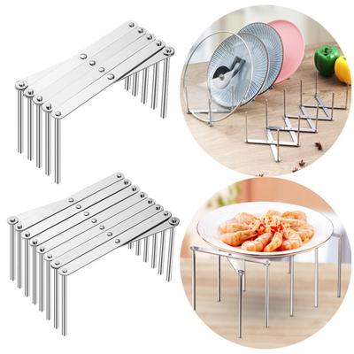 Stainless Steel Pot Lid Holder Retractable Space Saving Heavy Duty Multifunctional Dish Plate Bowl