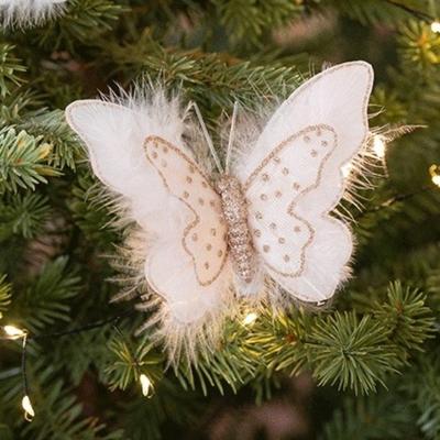 Sequins Christmas Butterfly Pendant Hollow-out Glitter Artificial Butterfly Simulation Colorful Butterfly Tree Decoration