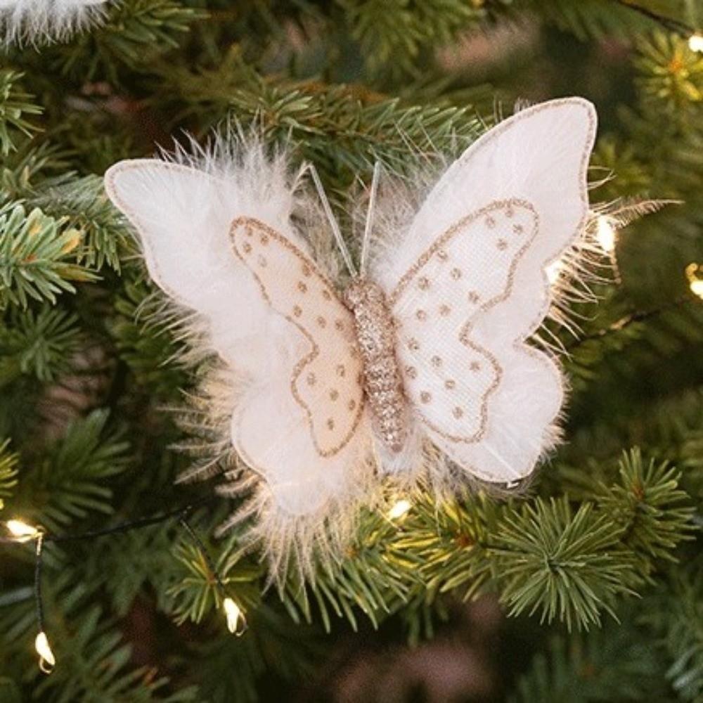 Glitter Christmas Butterfly Pendant Sequins Butterfly Tree Decoration  Scene Atmosphere