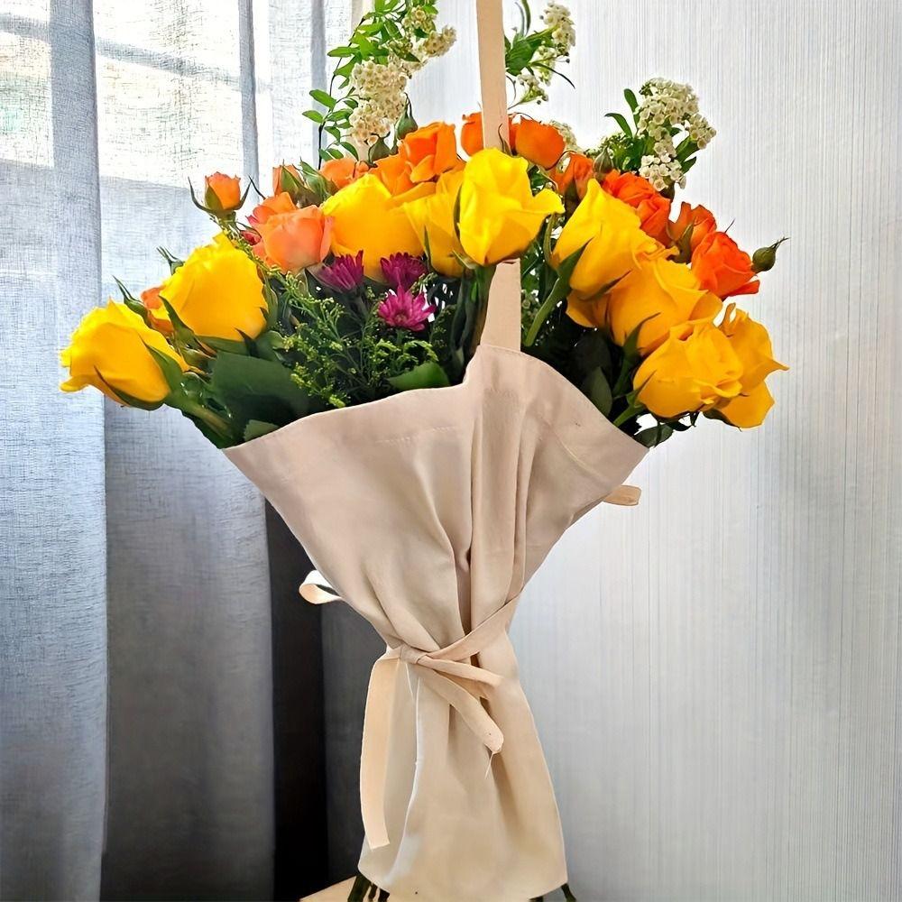 with Handle Flower Wrapping Bag Handmade Flower Cloth Tote Bouquet Storage Bag Gardeners Gifts