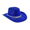 Pailletten Western Cowboyhut Schimmernder Cowgirlhut Modischer Bowlerhut Halloween Party