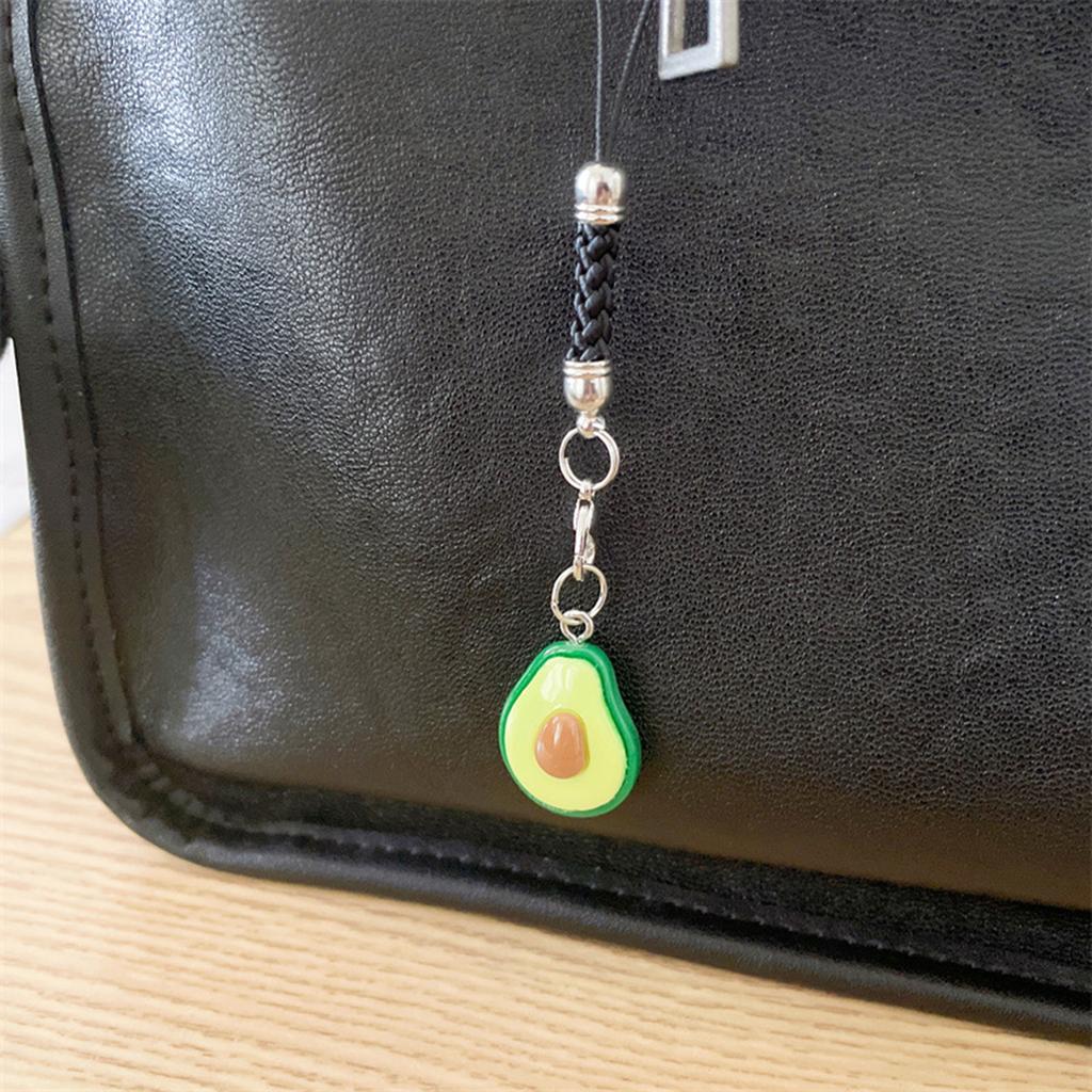 Fashion Phone Charm Avocado Bag Pendant Elegant Fruit Keychain Backpack Keyring Accessory for Personalized Decoration