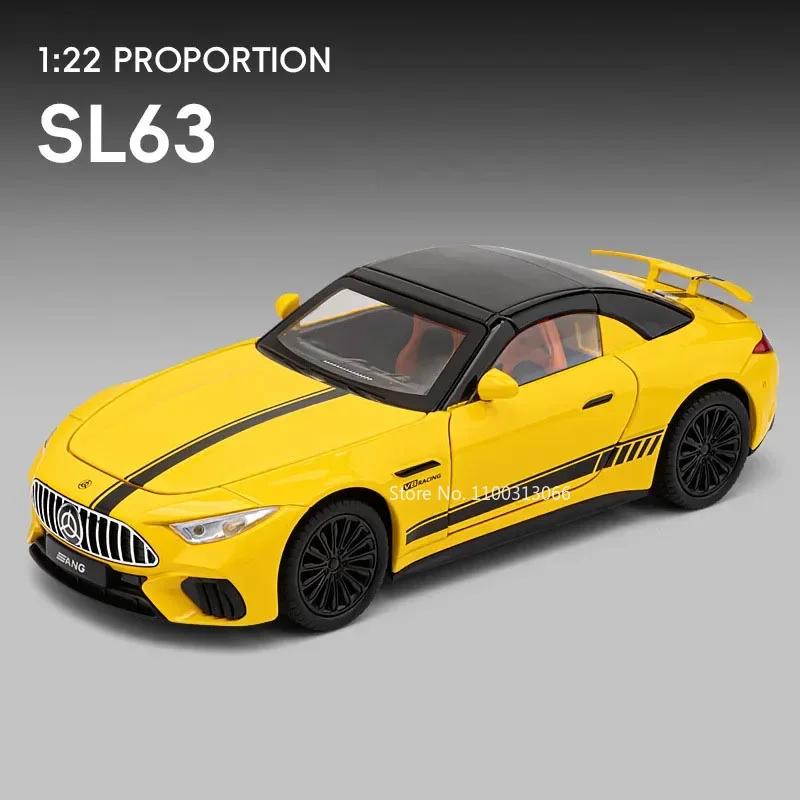 1:22 Veneno SL63 Alloy Models Cars Diecast Toys Rubber Tires Sports Car Wheel Pull Back Vehicles Kids Festival Collection Gifts