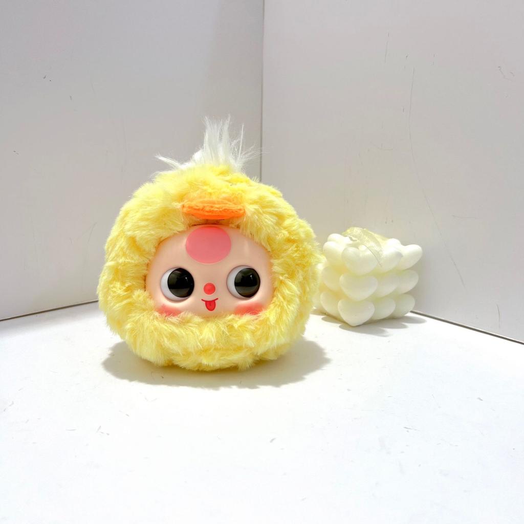 Cute Plush Panda Vinyl Toy Cartoon Bag Pendant Lovely Fluffy Chicken Keychain Ornament Girlfriend Birthday Gift