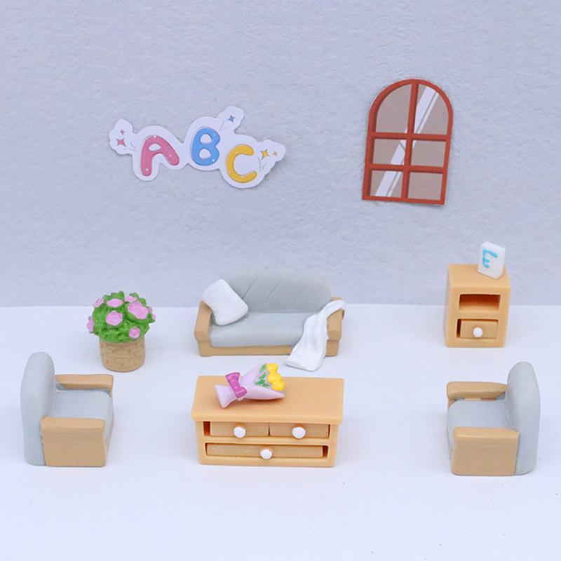 Dolls House Miniature Furniture Sofa Chair Desk Chair Diy Dollhouse Decoration