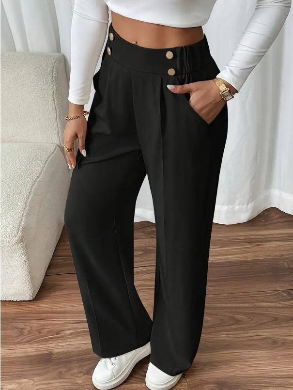 Women High Waist Straight Leg Wide Leg Casual Trousers For Spring Summer S